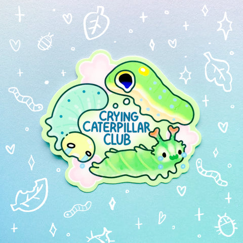 Crying Caterpillar Club Glossy Waterproof Sticker
