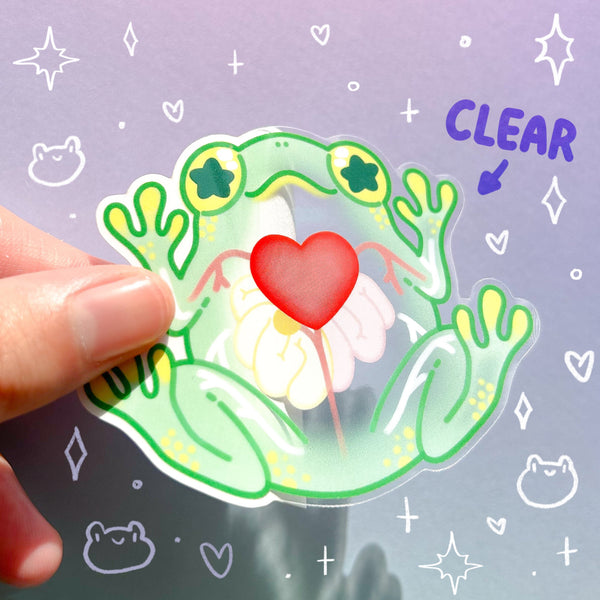 Glass Frog Clear Waterproof Vinyl Sticker