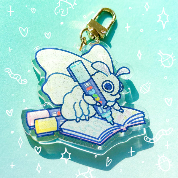 Marker Moth 2.5 Inch Glitter Acrylic Charm