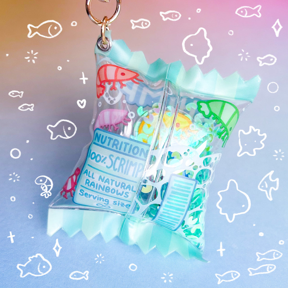 Shrimp Candy Shaker Keychain – Starmint Art
