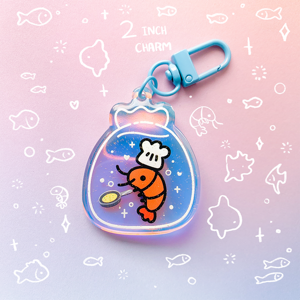 Shrimp Fried Rice Mini 2 Inch Rainbow Acrylic Charm