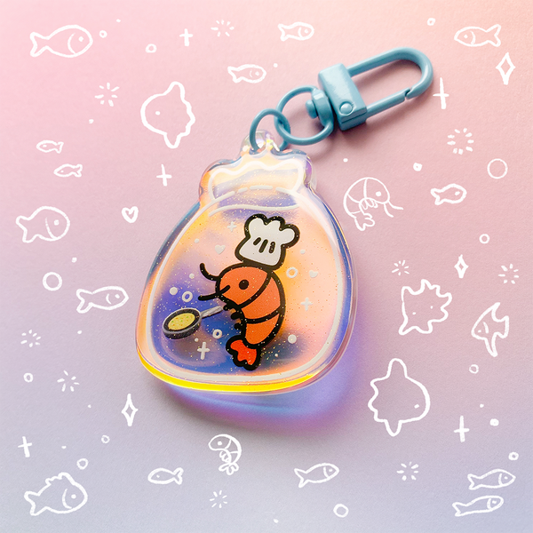 Shrimp Fried Rice Mini 2 Inch Rainbow Acrylic Charm