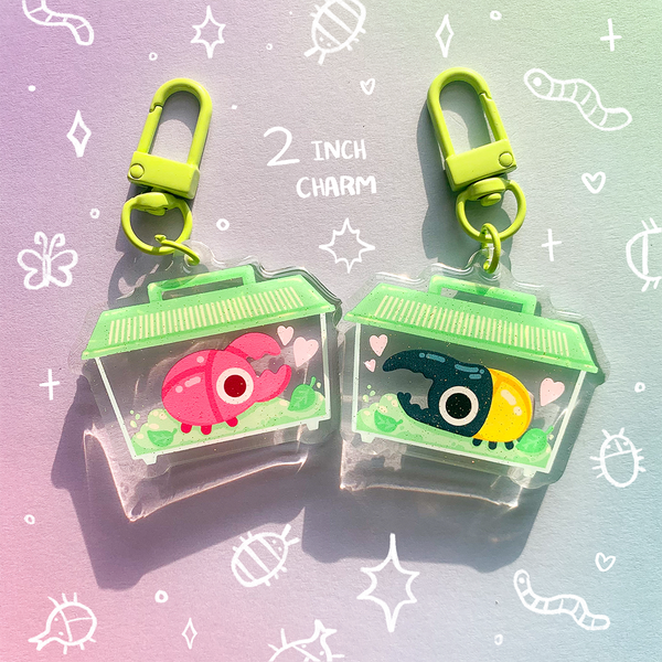 Beetle Keepers 2 inch Glitter Acrylic Charm