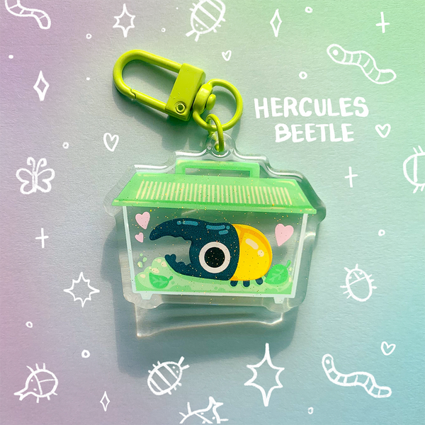 Beetle Keepers 2 inch Glitter Acrylic Charm