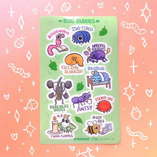 Bug Buddies Waterproof Sticker Sheet