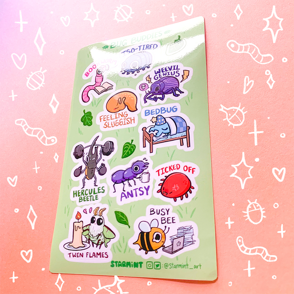 Bug Buddies Waterproof Sticker Sheet