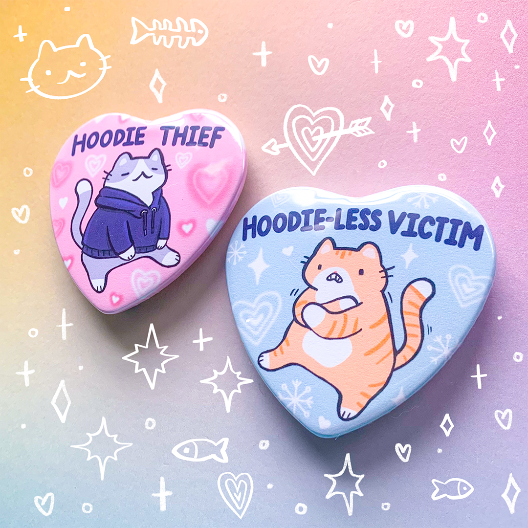 Hoodie Thief Heart Button – Starmint Art