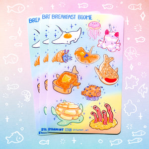 Breakfast Biome Waterproof Sticker Sheet