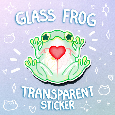 Glass Frog Clear Waterproof Vinyl Sticker