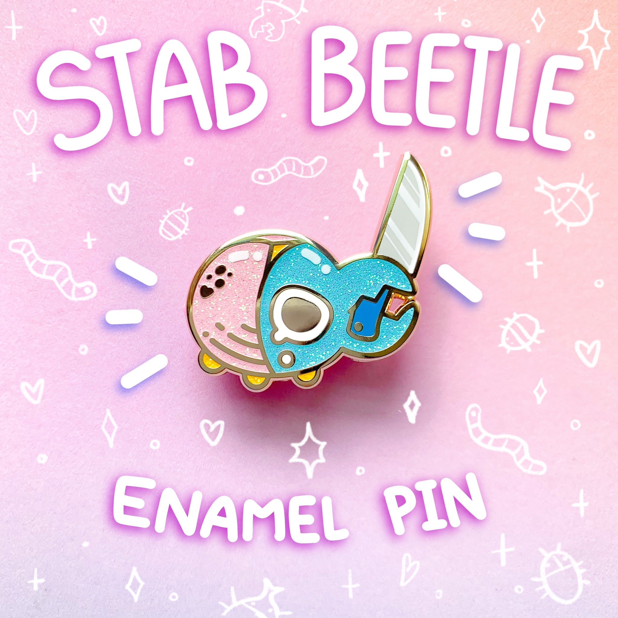 Stab Beetle Glitter Enamel Pin
