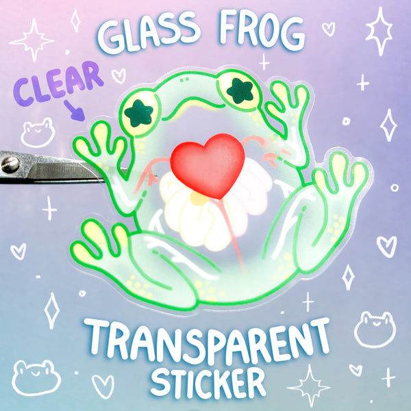 Glass Frog Clear Waterproof Vinyl Sticker