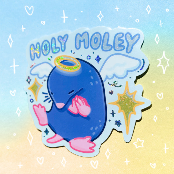 Holy Moley Holographic Waterproof Sticker
