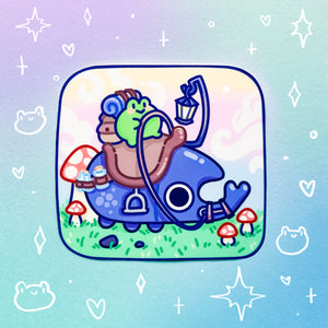 A Frog's Journey Glossy Waterproof Sticker