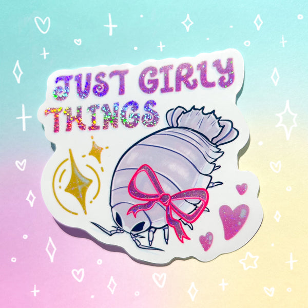 Just Girly Things Holographic Waterproof Sticker