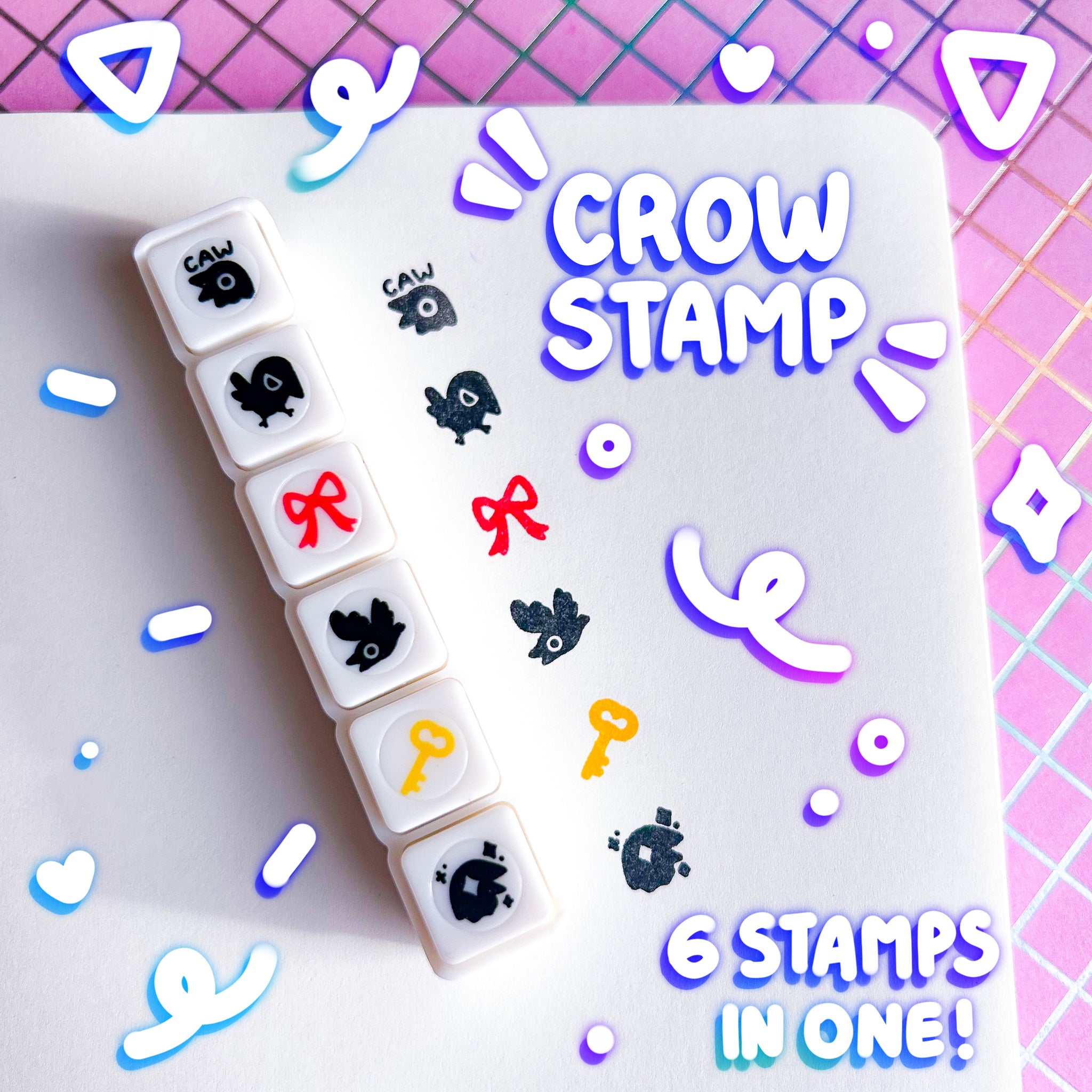 Crow Trinket Stamp Pre-Inked Stamp Set