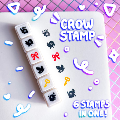 Crow Trinket Stamp Pre-Inked Stamp Set