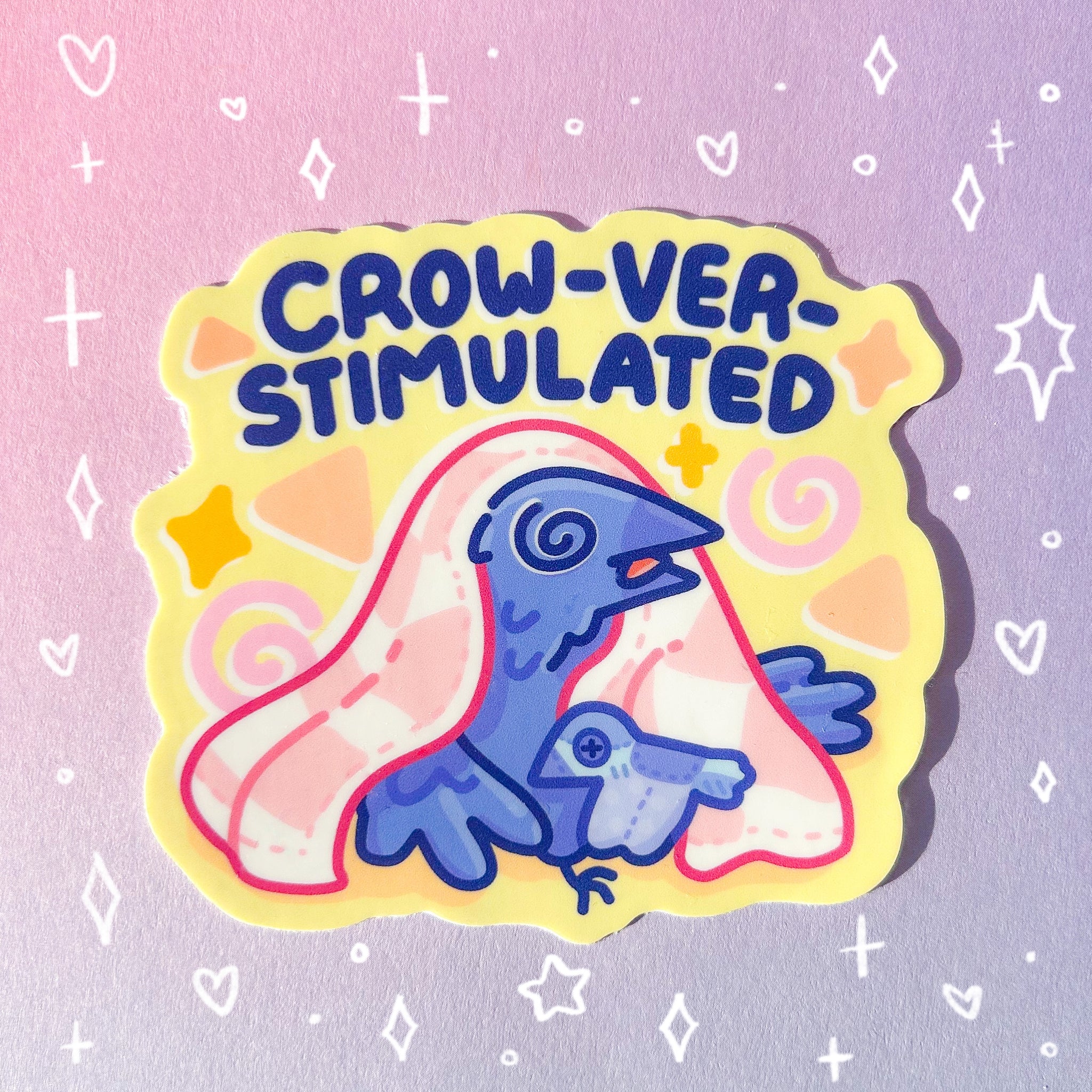 Crow-Ver-Stimulated Glossy Waterproof Sticker
