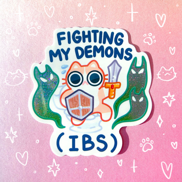 Fighting My Demons (IBS) Holographic Waterproof Sticker