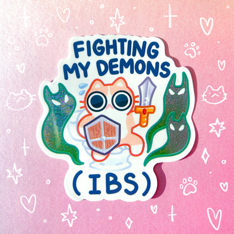 Fighting My Demons (IBS) Holographic Waterproof Sticker