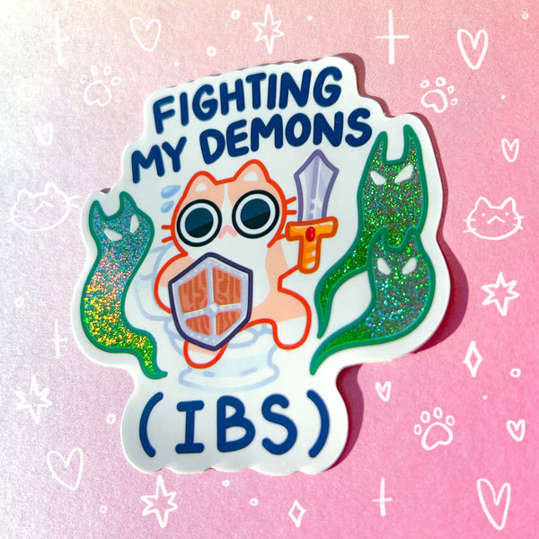 Fighting My Demons (IBS) Holographic Waterproof Sticker