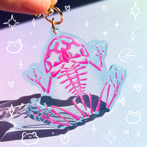 Diaphonized Frog 2.5 Inch Glitter Acrylic Charm