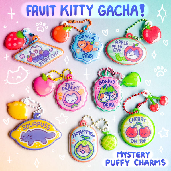 Fruit Kitty Committee Mystery Puffy PVC Charms!