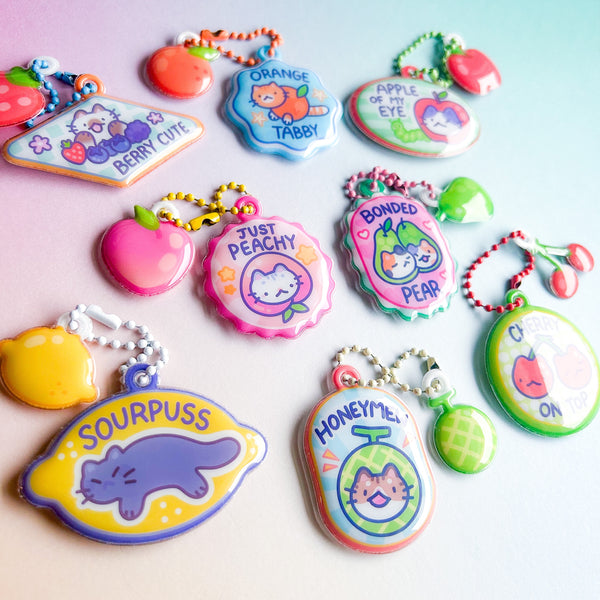 Fruit Kitty Committee Mystery Puffy PVC Charms!