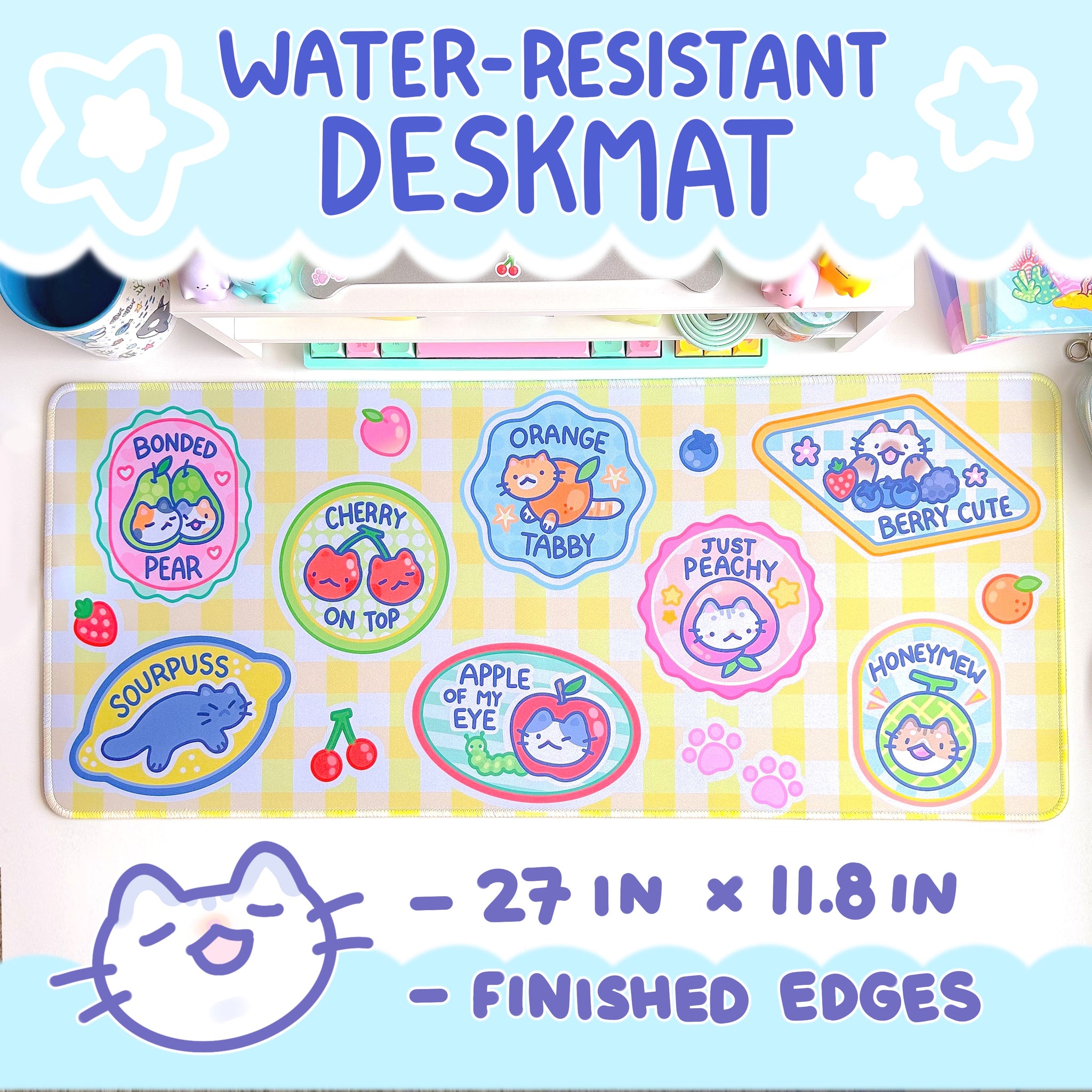 Fruit Kitty Water-Resistant Deskmat