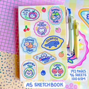 Fruit Kitty Committee Hardcover A5 Sketchbook