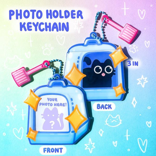 Litter Box Photo Holder PVC Keychain