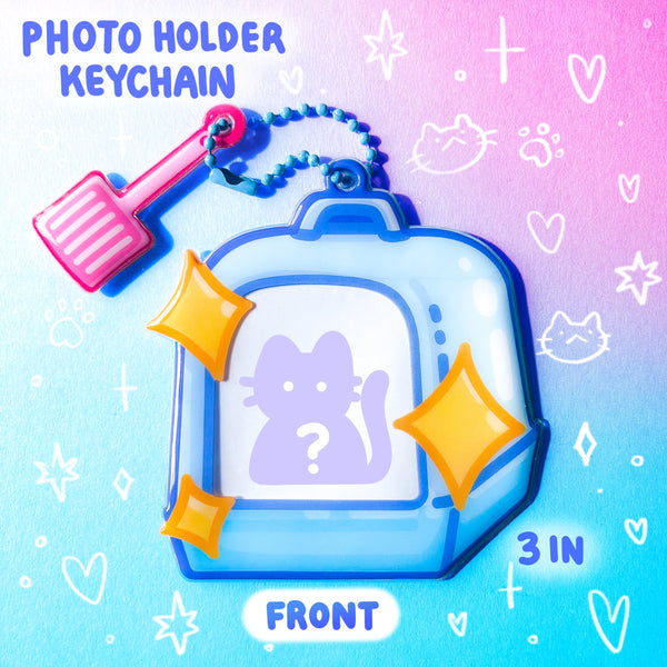 Litter Box Photo Holder PVC Keychain