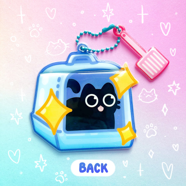 Litter Box Photo Holder PVC Keychain