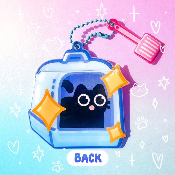 Litter Box Photo Holder PVC Keychain