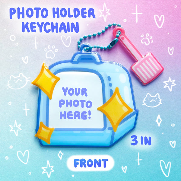 Litter Box Photo Holder PVC Keychain