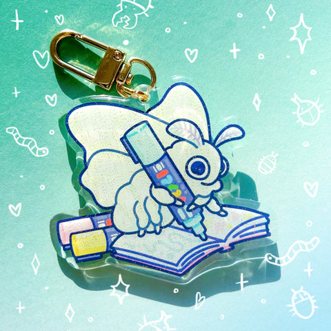 Marker Moth 2.5 Inch Glitter Acrylic Charm