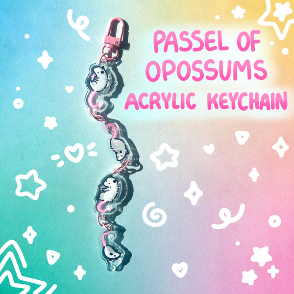 Passel of Opossums Acrylic Keychain