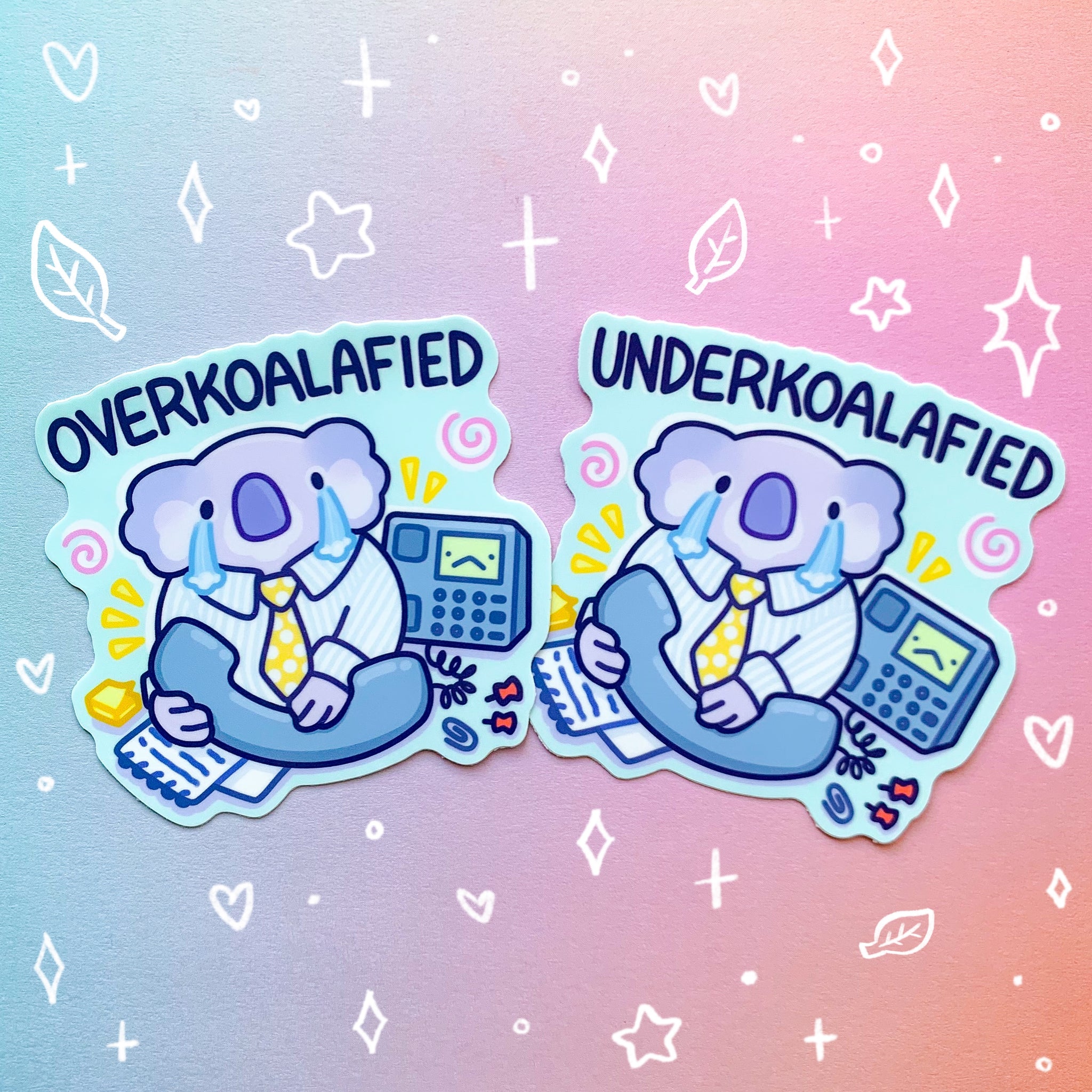 Underkoalafied & Overkoalafied Glossy Waterproof Sticker