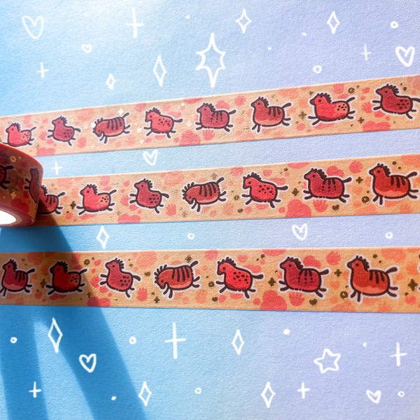 Prehistoric Pony Gold Foil Washi Tape