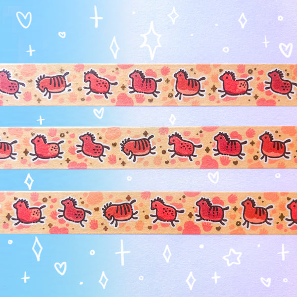 Prehistoric Pony Gold Foil Washi Tape
