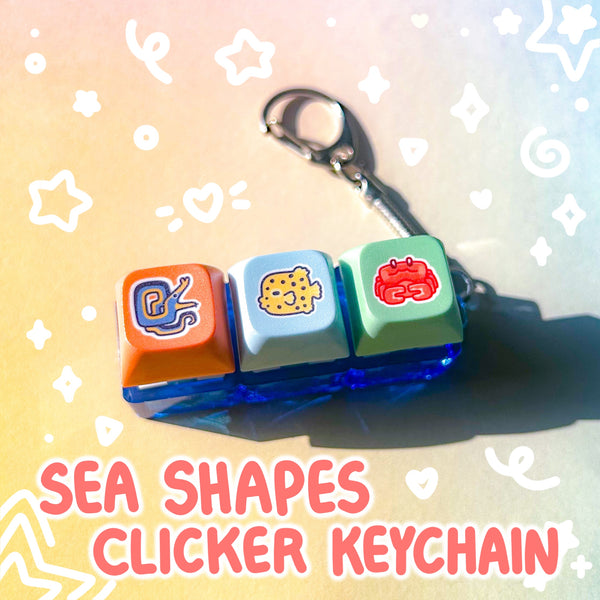 Sea Shapes Keycap Keychain