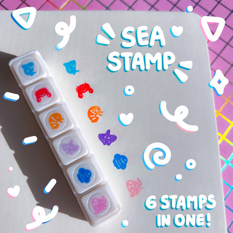 Sea Stamp Pre-Inked Stamp Set
