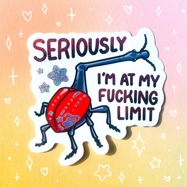 Seriously I'm At My F*cking Limit Holographic Waterproof Sticker