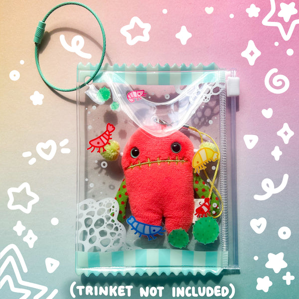 Rainbow Shrimp Zipper Bag Charm