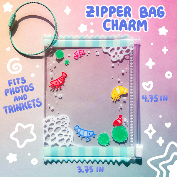 Rainbow Shrimp Zipper Bag Charm