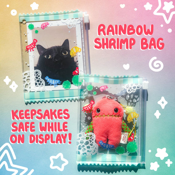 Rainbow Shrimp Zipper Bag Charm