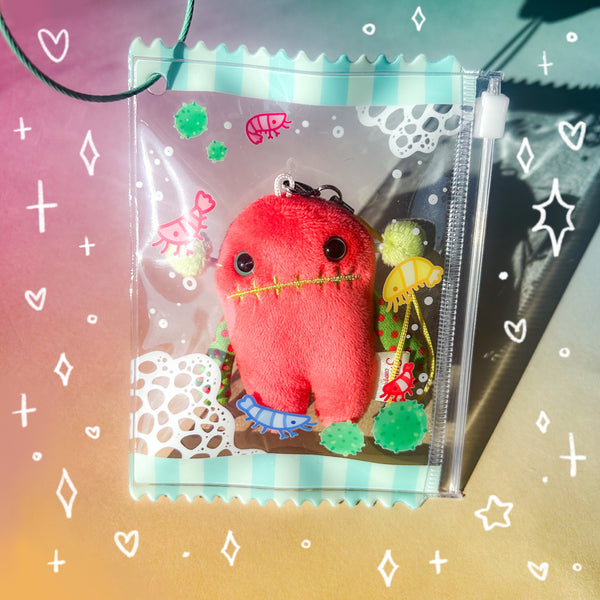 Rainbow Shrimp Zipper Bag Charm
