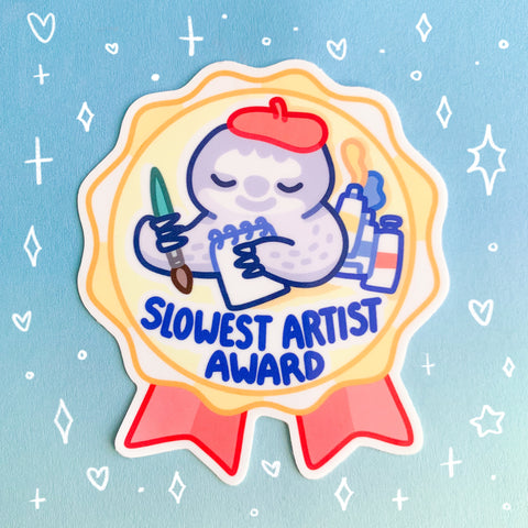 Slowest Artist Award Glossy Waterproof Sticker