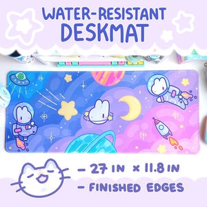 Space Bunny Water-Resistant Deskmat