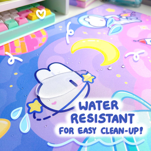 Space Bunny Water-Resistant Deskmat