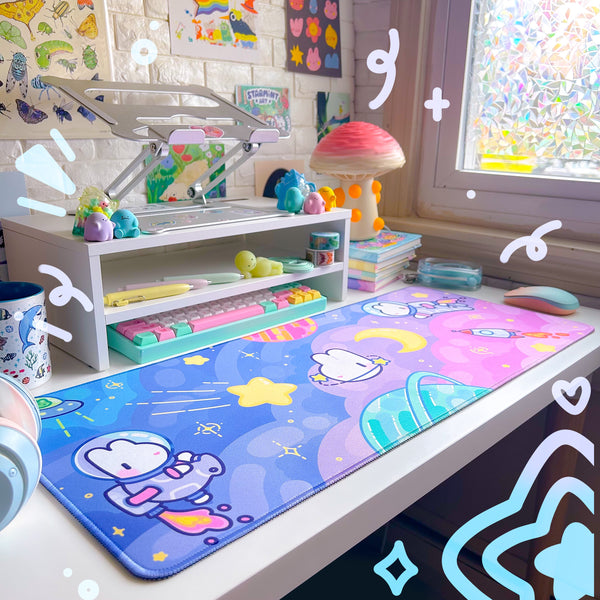 Space Bunny Water-Resistant Deskmat